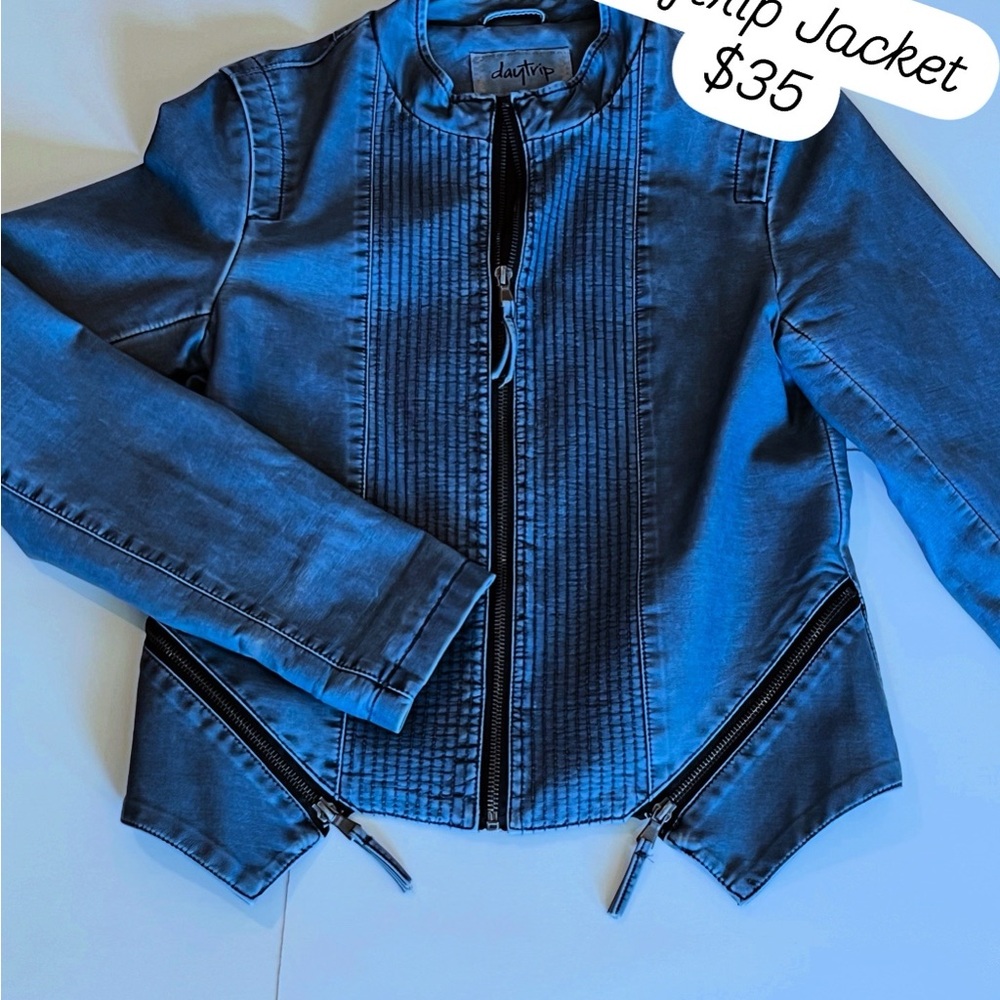Daytrip Blue Leather Jacket